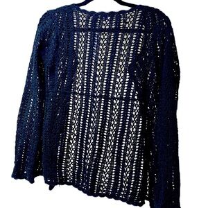 Thyme Maternity - Long Sleeve Black Crochet Detail Cardigan - XS